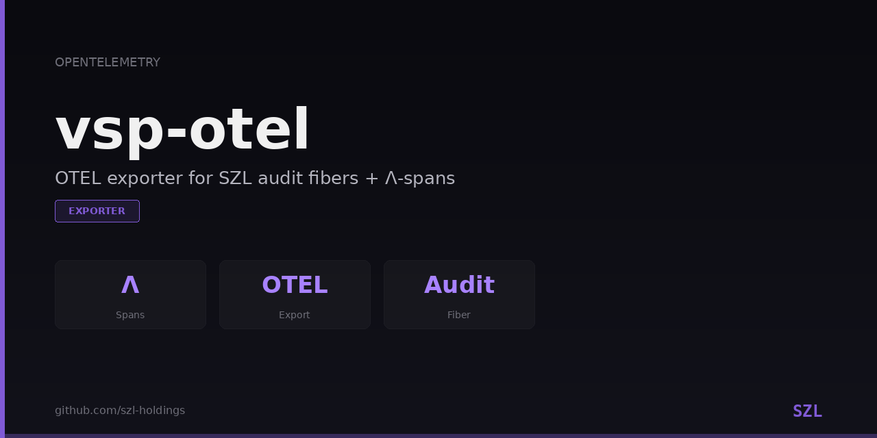 vsp-otel brand — OpenTelemetry governance exporter